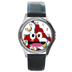 Egg Poo Round Metal Watch by snowwhitegirl