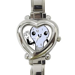 Blue  Kawaii Bulb Heart Italian Charm Watch by snowwhitegirl