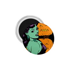 Zombie Retro Girl Black 1 75  Magnets by snowwhitegirl