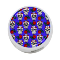 Skull Pattern Blue 4-port Usb Hub (two Sides) by snowwhitegirl