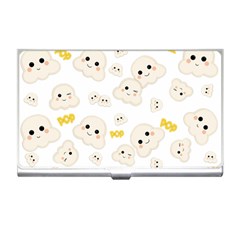 Cute Kawaii Popcorn Pattern Business Card Holder by Valentinaart