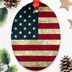 Vintage American Flag Ornament (oval) by Valentinaart