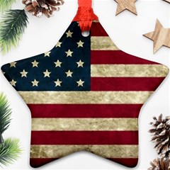 Vintage American Flag Star Ornament (two Sides) by Valentinaart