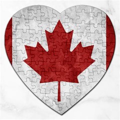 Canada Grunge Flag Jigsaw Puzzle (heart) by Valentinaart