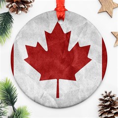 Canada Grunge Flag Round Ornament (two Sides) by Valentinaart