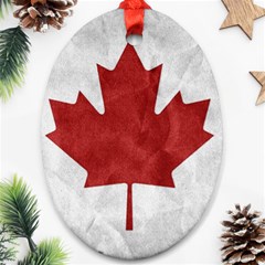 Canada Grunge Flag Oval Ornament (two Sides) by Valentinaart