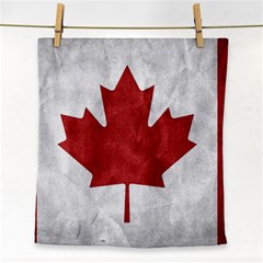 Canada Grunge Flag Face Towel by Valentinaart