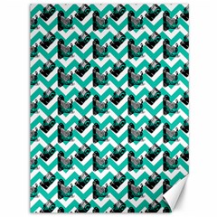 Vintage Camera Chevron Aqua Canvas 36  X 48  by snowwhitegirl