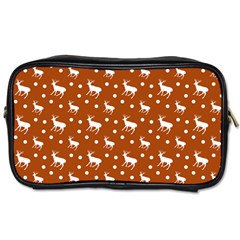 Deer Dots Orange Toiletries Bag (two Sides) by snowwhitegirl