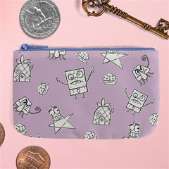 Doodle Bob Pattern Large Coin Purse by Valentinaart