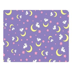 Rabbit Of The Moon Double Sided Flano Blanket (large) by Ellador