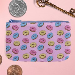 Donuts Pattern Large Coin Purse by Valentinaart