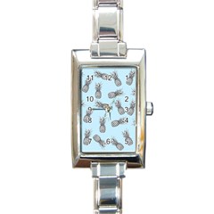 Pineapple Pattern Rectangle Italian Charm Watch by Valentinaart