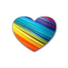 Rainbow Rubber Coaster (heart)  by NSGLOBALDESIGNS2