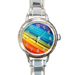 RAINBOW Round Italian Charm Watch Front