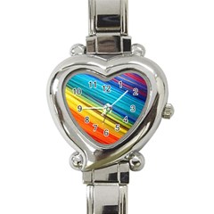 Rainbow Heart Italian Charm Watch by NSGLOBALDESIGNS2