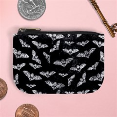 Vintage Halloween Bat Pattern Mini Coin Purse by Valentinaart