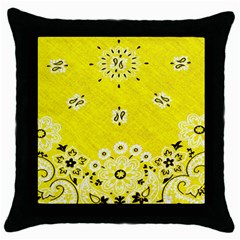 Grunge Yellow Bandana Throw Pillow Case (black) by dressshop