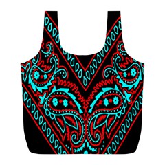 Blue And Red Bandana Full Print Recycle Bag (l) by dressshop