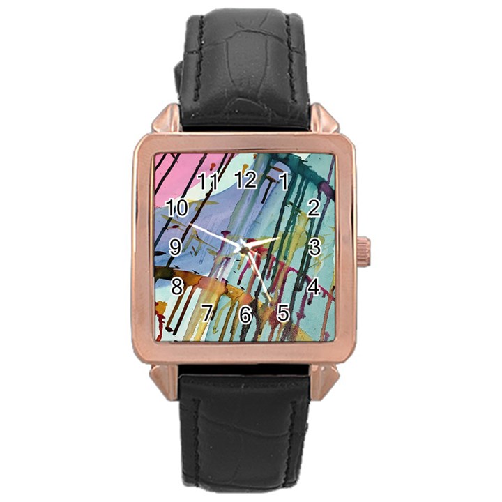 Chaos in Colour  Rose Gold Leather Watch 