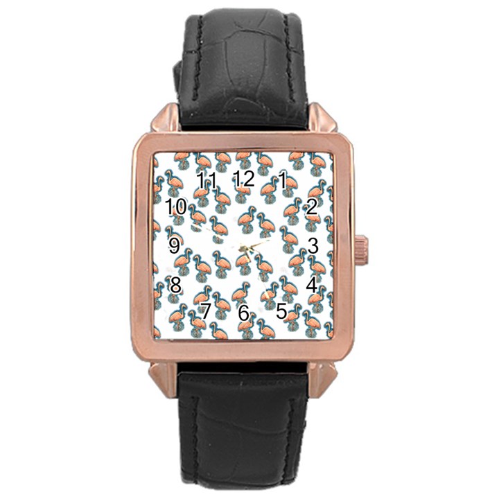 Flaming Gogo Rose Gold Leather Watch 