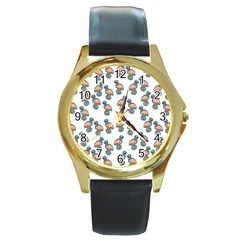 Flaming Gogo Round Gold Metal Watch by ArtByAng