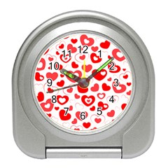 Hearts Travel Alarm Clock by Hansue