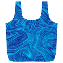 Blue Abstract Pattern Art Shape Full Print Recycle Bag (xl) by Nexatart