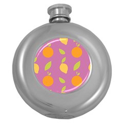 Seamlessly Pattern Fruits Fruit Round Hip Flask (5 Oz) by Nexatart