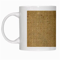 Burlap Coffee Sack Grunge Knit Look White Mugs by dressshop