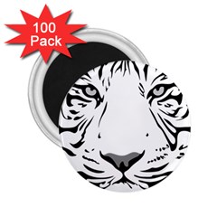 Tiger Black Ans White 2 25  Magnets (100 Pack)  by alllovelyideas