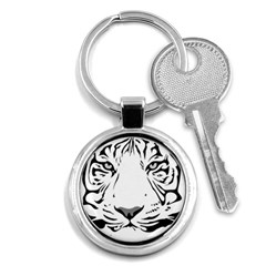 Tiger Black Ans White Key Chains (round)  by alllovelyideas