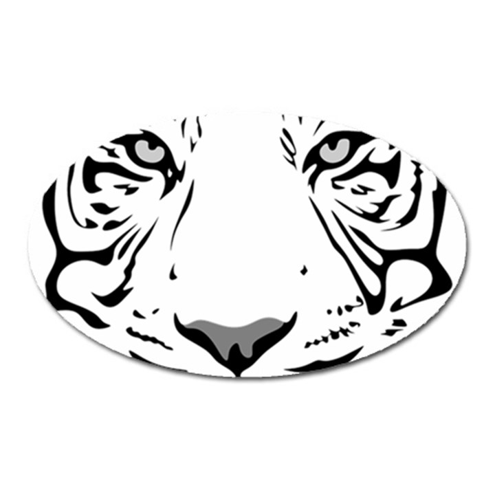 Tiger Black ans white Oval Magnet