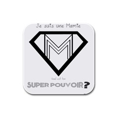 Super Mamie Super M Rubber Square Coaster (4 Pack)  by alllovelyideas