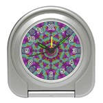 Water Garden Lotus Blossoms In Sacred Style Travel Alarm Clock Front