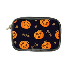 Funny Scary Black Orange Halloween Pumpkins Pattern Coin Purse by HalloweenParty