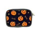 Funny Scary Black Orange Halloween Pumpkins Pattern Coin Purse Back