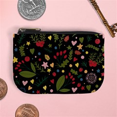 Floral Christmas Pattern  Mini Coin Purse by Valentinaart