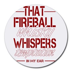 Fireball Whiskey Shirt Solid Letters 2016 Round Mousepads by crcustomgifts