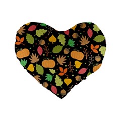 Thanksgiving Pattern Standard 16  Premium Heart Shape Cushions by Valentinaart