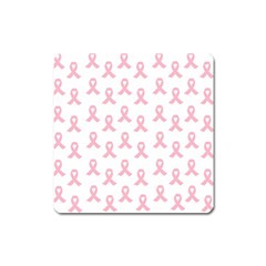 Pink Ribbon - Breast Cancer Awareness Month Square Magnet by Valentinaart