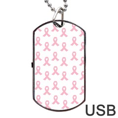 Pink Ribbon - Breast Cancer Awareness Month Dog Tag Usb Flash (two Sides) by Valentinaart