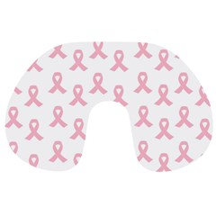 Pink Ribbon - Breast Cancer Awareness Month Travel Neck Pillows by Valentinaart