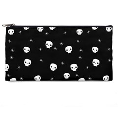 Pattern Skull Stars Halloween Gothic On Black Background Pencil Cases by genx