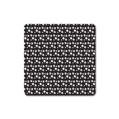 Pattern Skull Bones Halloween Gothic On Black Background Square Magnet by genx