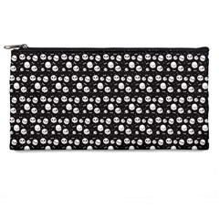 Pattern Skull Bones Halloween Gothic On Black Background Pencil Cases by genx