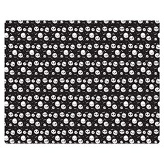 Pattern Skull Bones Halloween Gothic On Black Background Double Sided Flano Blanket (medium)  by genx