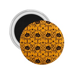 Pattern Pumpkin Spider Vintage Halloween Gothic Orange And Black 2 25  Magnets by genx