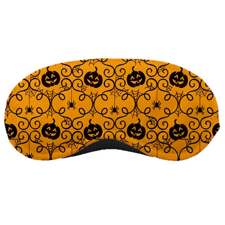 Pattern Pumpkin Spider Vintage Halloween Gothic orange and black Sleeping Masks