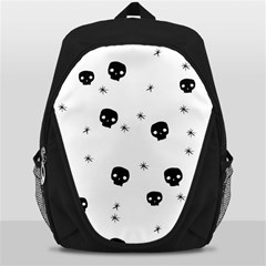 Pattern Skull Stars Handrawn Naive Halloween Gothic Black And White Backpack Bag by genx